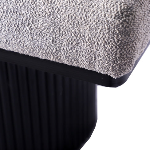 48" Light Grey Bouclé Bench