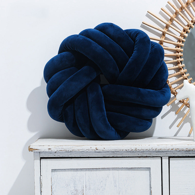 Handmade Nordic Velvet Knot Ball Pillow