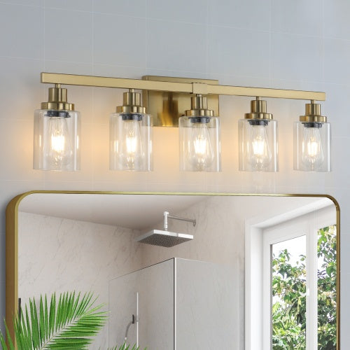 Luminous 5-Light Gold Vanity Fixture
