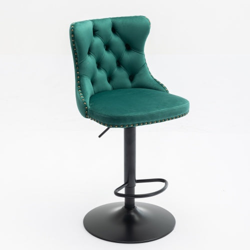 Green Velvet Counter Height Stools for Kitchen Island