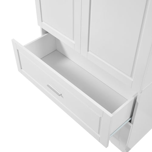 Tall  Storage Cabinet | White MDF Cabinet with Drawers