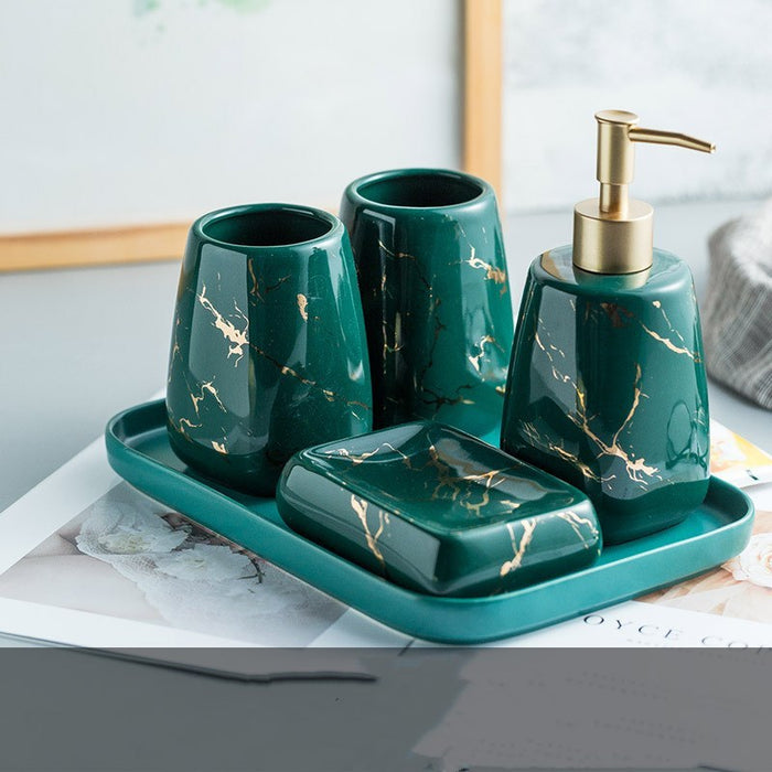 Light Luxury Ceramic Bathroom Wash Set-bed and bath-HomeAscent