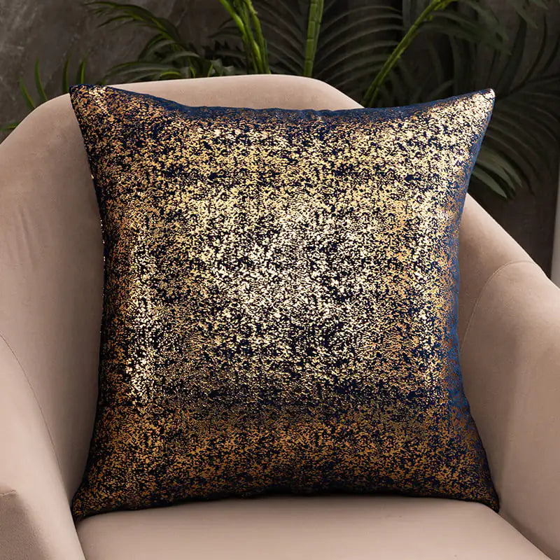 Velvet Snowflake Gold Pillowcase | Luxury Home Decor Accent