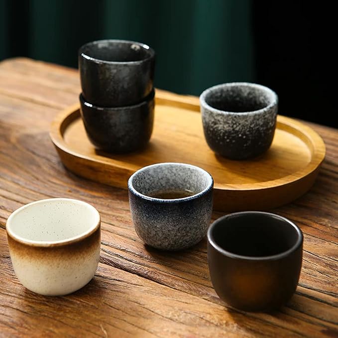 Japanese Ceramic Sake Cups - Vintage Design