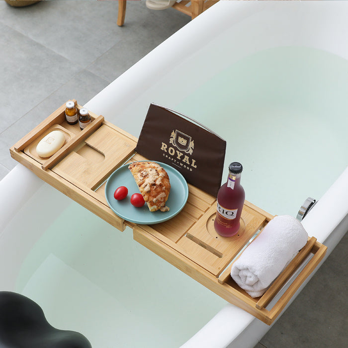 Light Luxury Bamboo Bathroom Retractable Shelf-bed and bath-HomeAscent