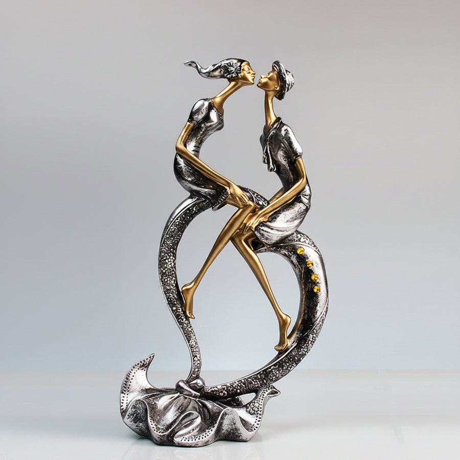 Abstract Romantic Couple Sculpture