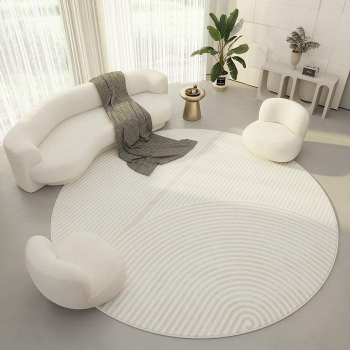 Modern Round Polyester Rug-living room, office, bedroom-HomeAscent