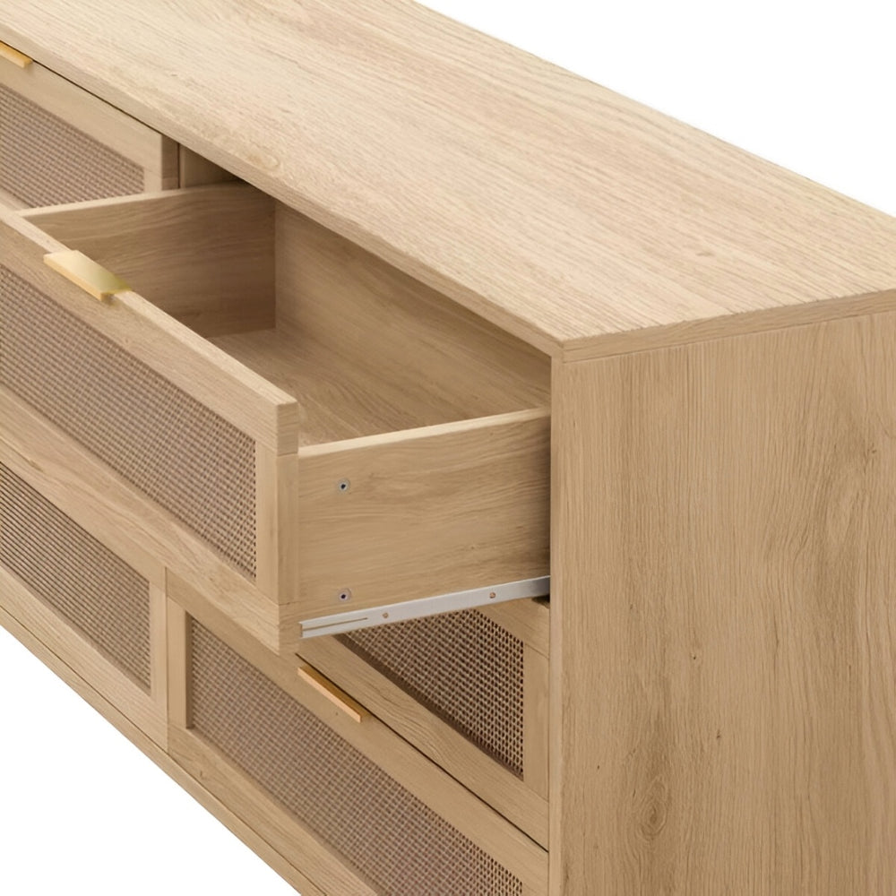 6-Drawer Rattan Storage Cabinet