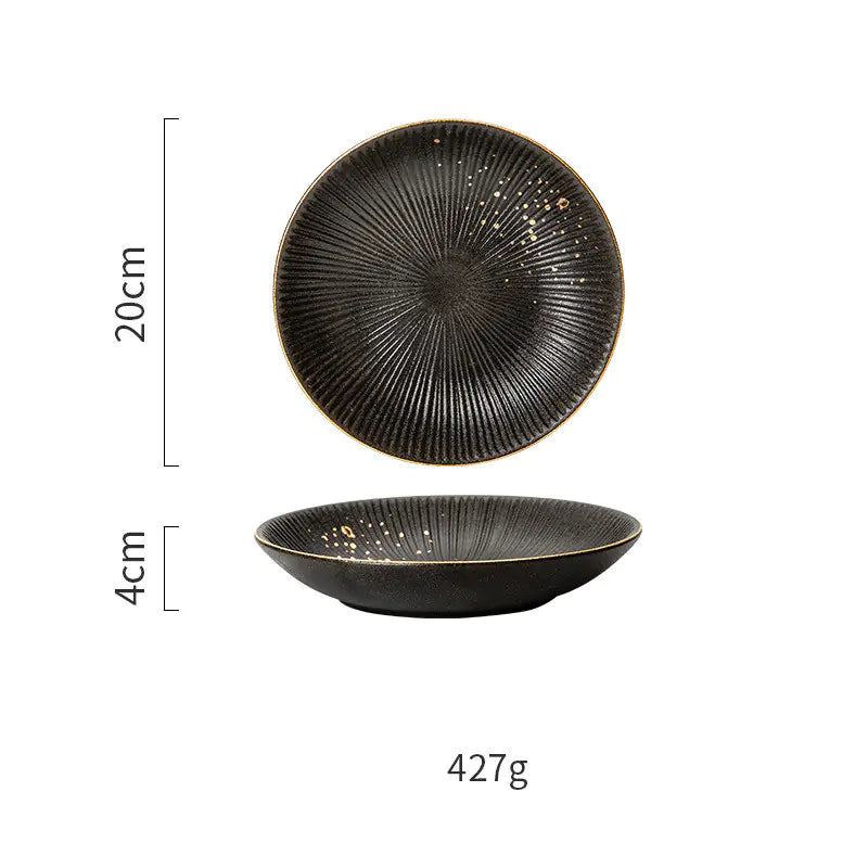 Luxury Nordic Dinnerware Set with Gold Trim