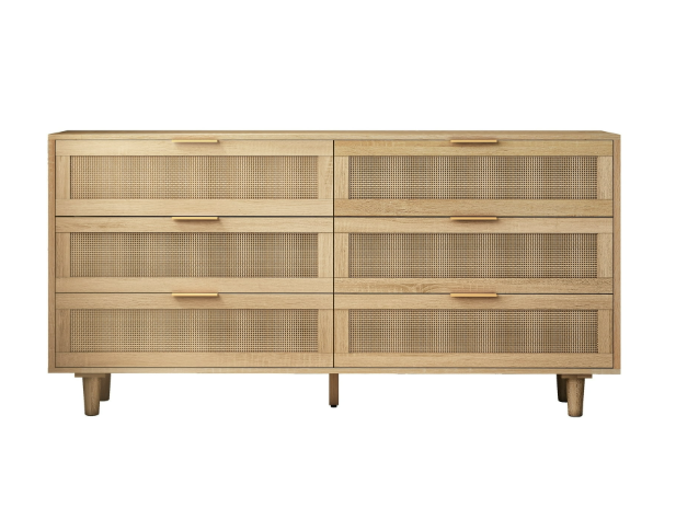 6-Drawer Rattan Storage Cabinet