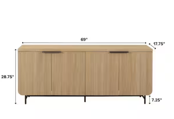 Modern Fluted-Door Sideboard | Minimalist Storage Cabinet