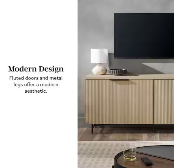 Modern Fluted-Door Sideboard | Minimalist Storage Cabinet