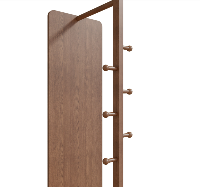 Full-Length Wardrobe Mirror | Walnut Frame & Storage