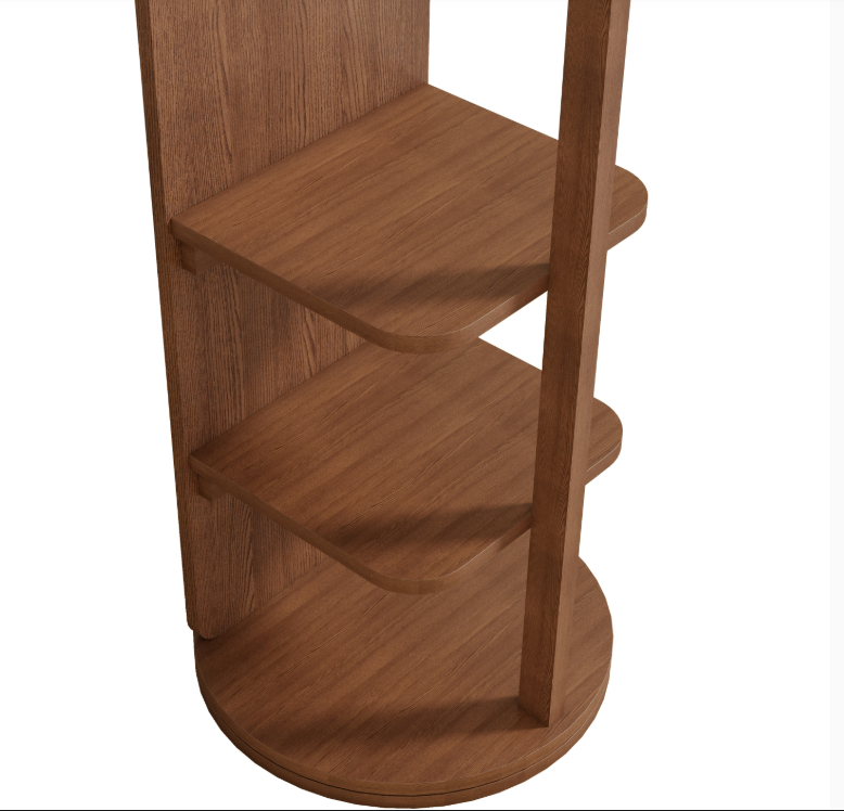Full-Length Wardrobe Mirror | Walnut Frame & Storage