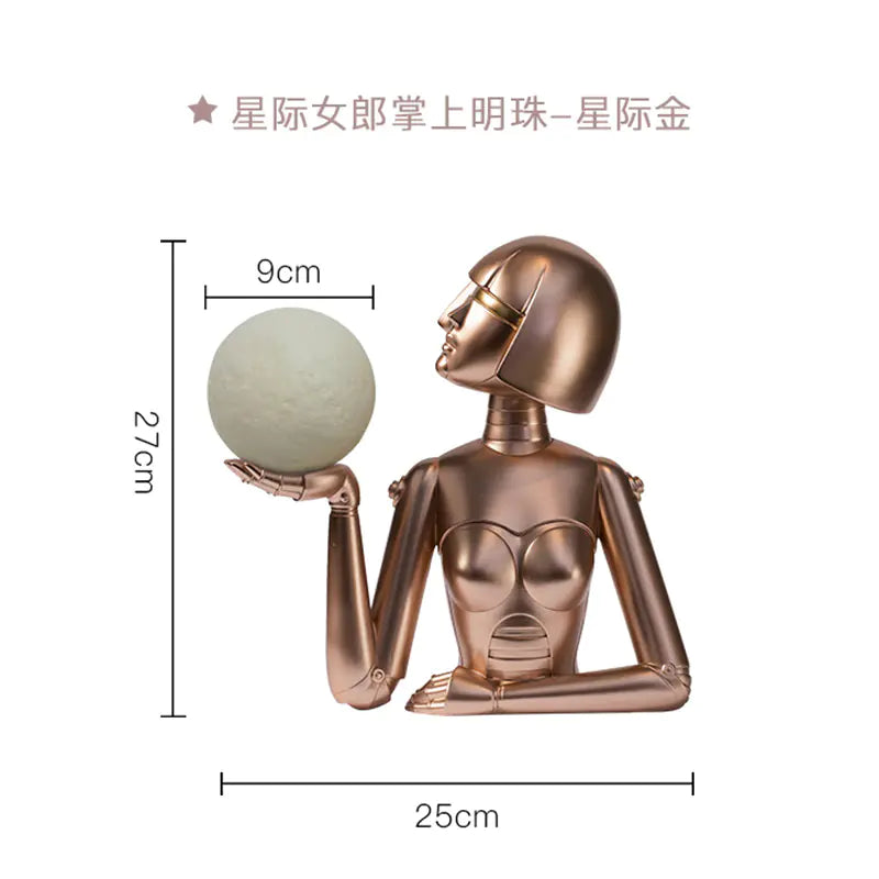 Abstract Mechanical Figure Desk Lamp – Artistic Industrial Lighting