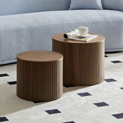 Round Nesting Coffee Table Set