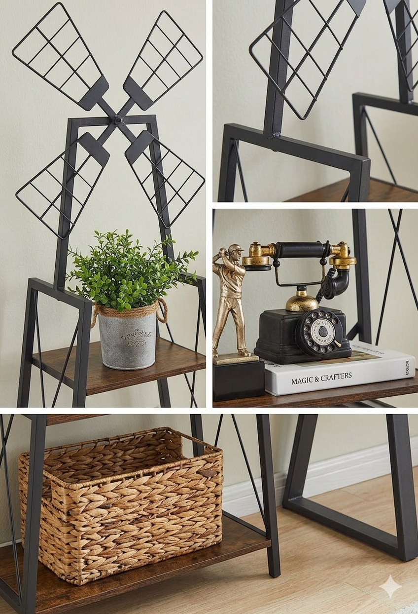 68" Windmill Industrial Bookshelf