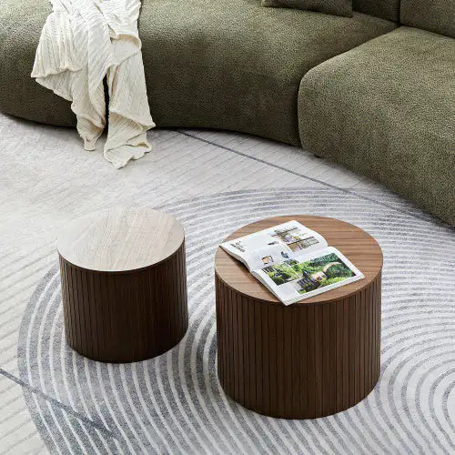 Round Nesting Coffee Table Set | Handcrafted MDF Design
