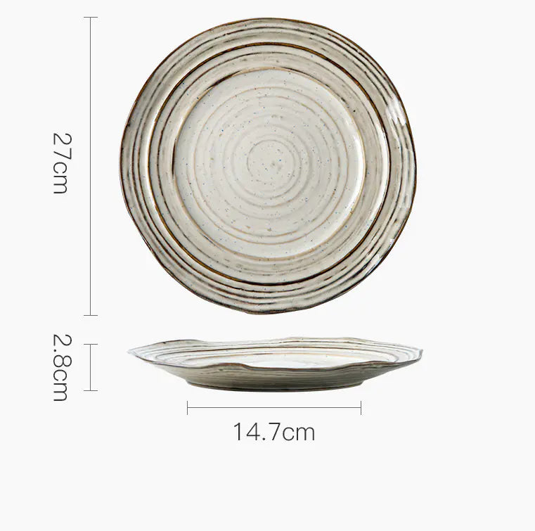 Vintage-Inspired Rustic Ceramic Plate
