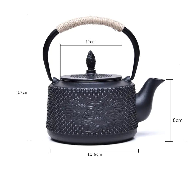 Sunflower Cast Iron Teapot | Elegant Tea & Kitchen Decor