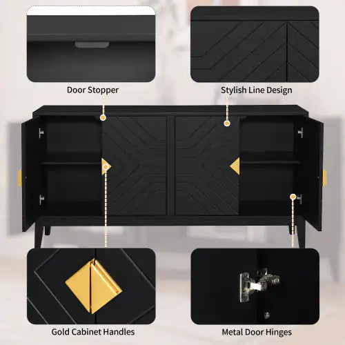 Fluted Sideboard Buffet Cabinet | Modern Storage