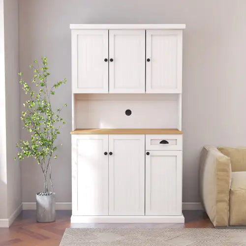 White Kitchen Storage Cabinet | Modern Freestanding Sideboard