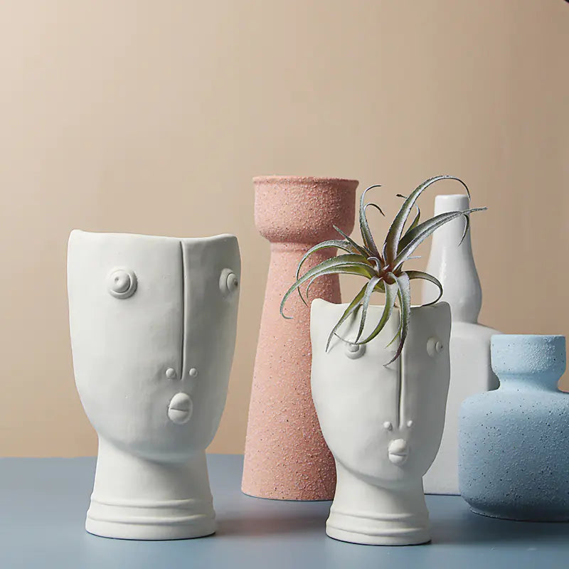 Rustic Ceramic Planter | Decorative Home Accent