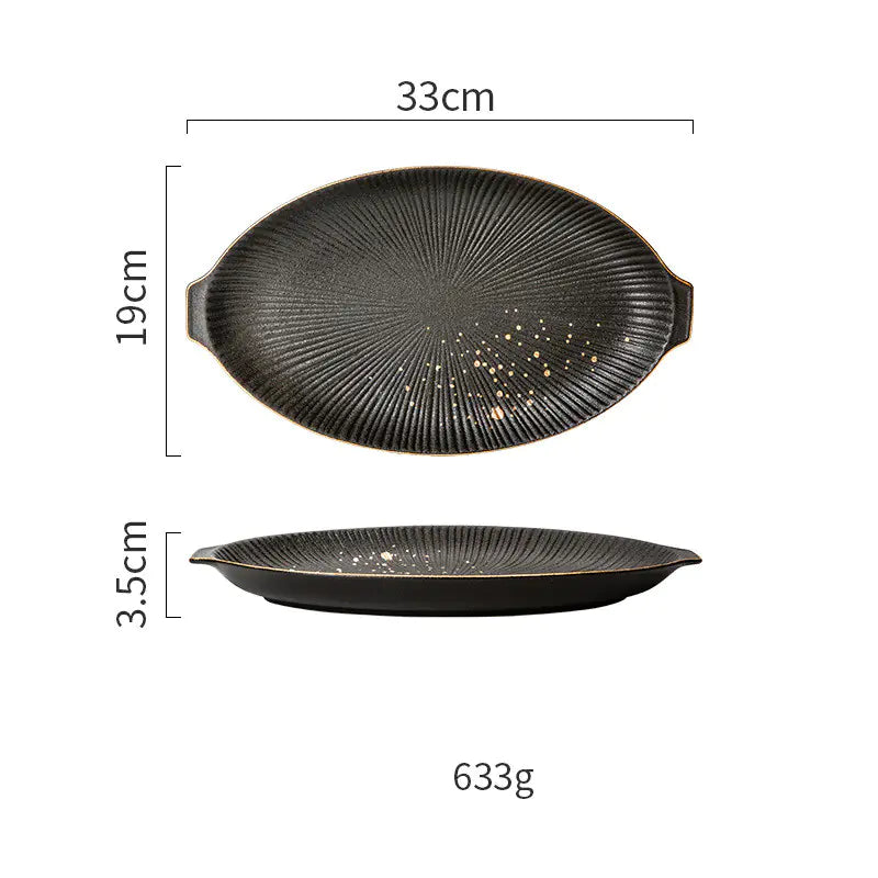 Luxury Nordic Dinnerware Set with Gold Trim