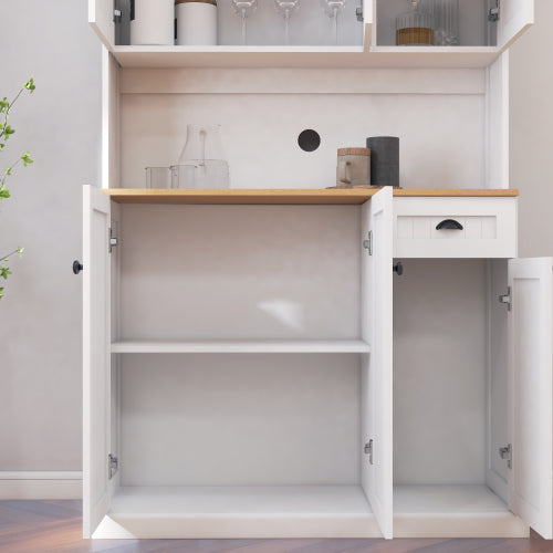 White Kitchen Storage Cabinet | Modern Freestanding Sideboard