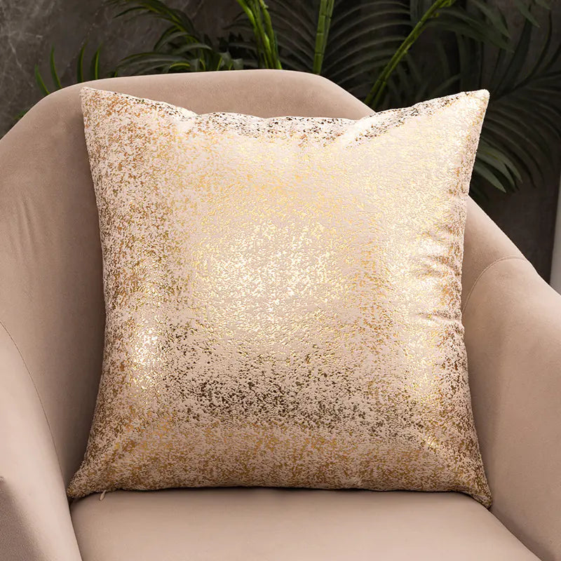 Velvet Snowflake Gold Pillowcase | Luxury Home Decor Accent