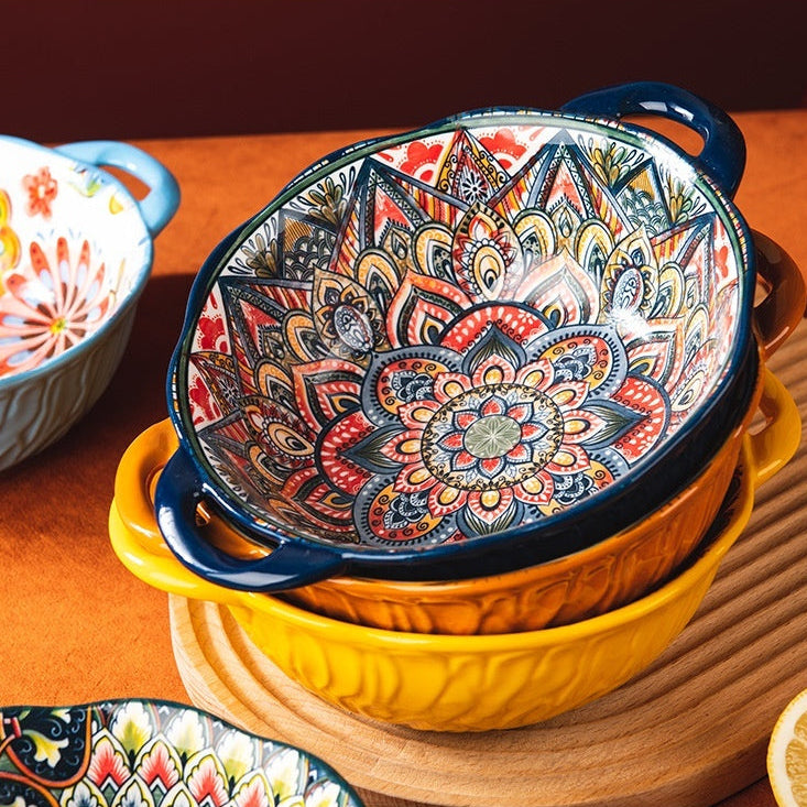 Boho Floral Ceramic Bowl