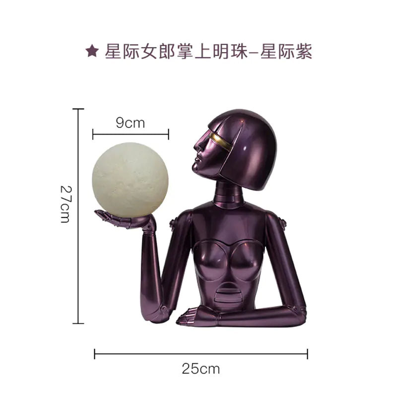 Abstract Mechanical Figure Desk Lamp – Artistic Industrial Lighting