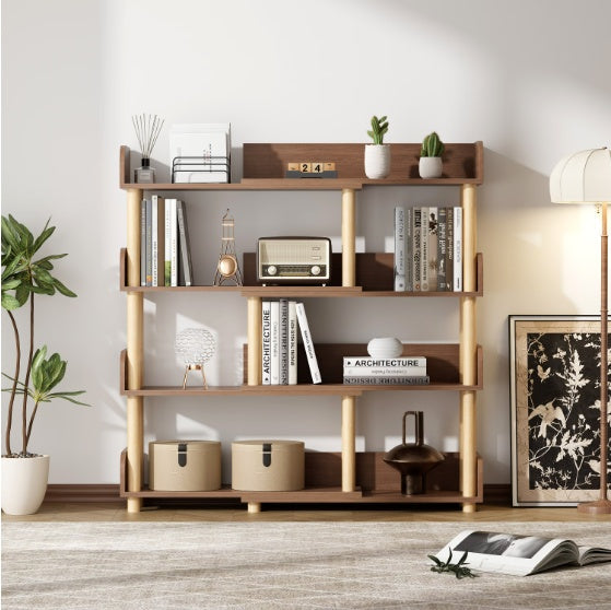 Expandable 4-Tier Swivel Bookshelf