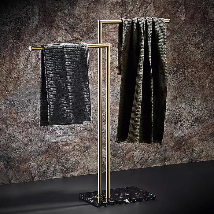Marble & Stainless Steel Freestanding Towel Rack