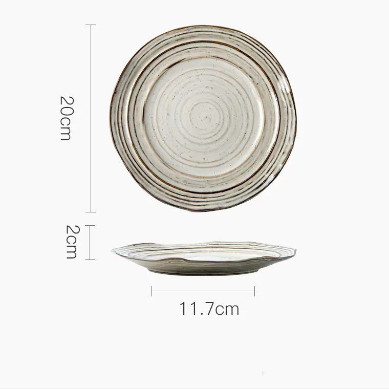 Vintage-Inspired Rustic Ceramic Plate
