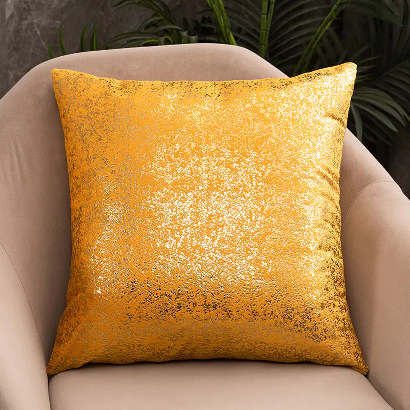 Velvet Snowflake Gold Pillowcase | Luxury Home Decor Accent