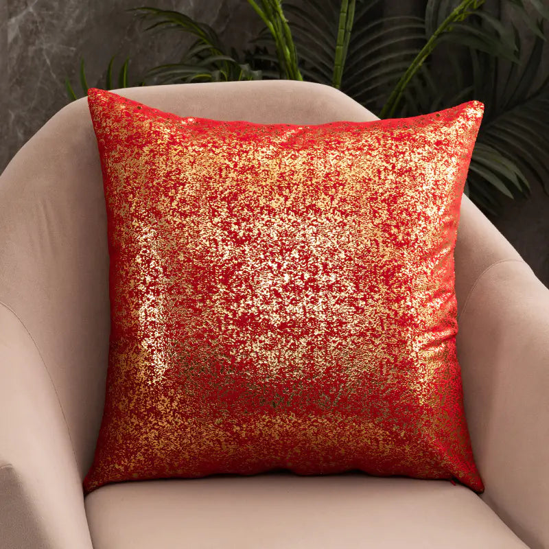 Velvet Snowflake Gold Pillowcase | Luxury Home Decor Accent