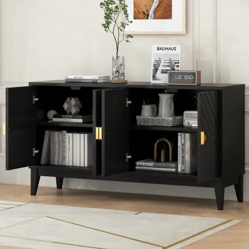 Fluted Sideboard Buffet Cabinet | Modern Storage