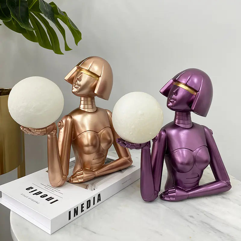 Abstract Mechanical Figure Desk Lamp – Artistic Industrial Lighting