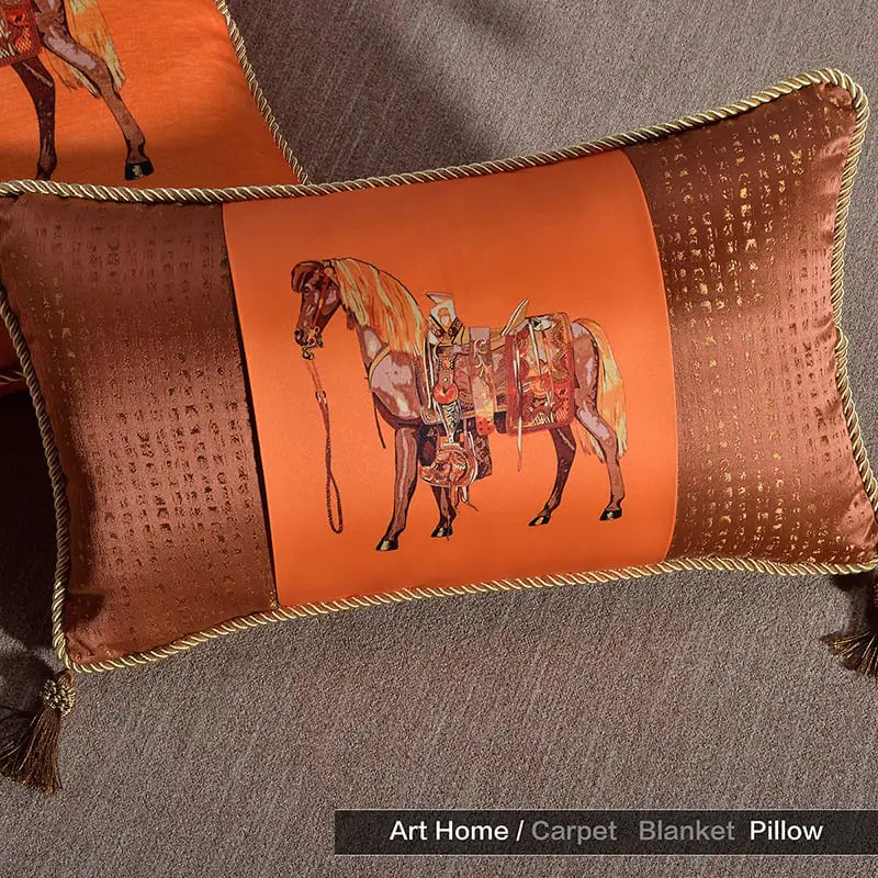 Vibrant Horse Print Throw Pillows