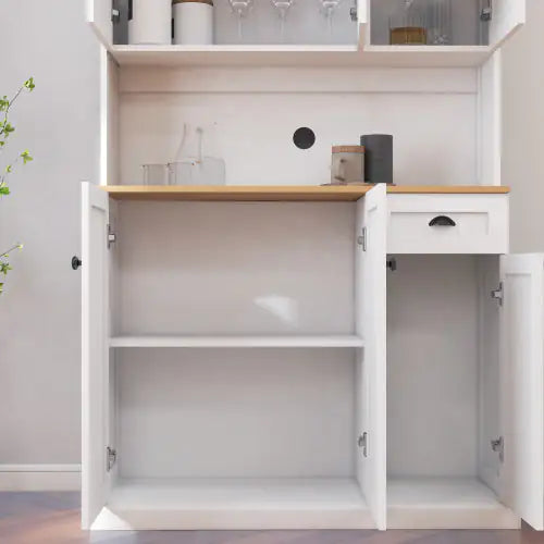 White Kitchen Storage Cabinet | Modern Freestanding Sideboard