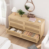 6-Drawer Rattan Storage Cabinet