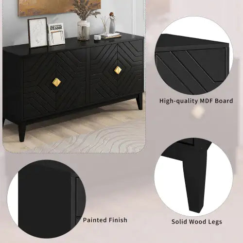 Fluted Sideboard Buffet Cabinet | Modern Storage
