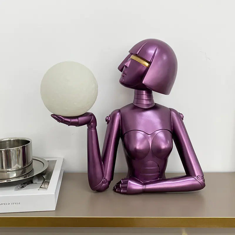 Abstract Mechanical Figure Desk Lamp – Artistic Industrial Lighting