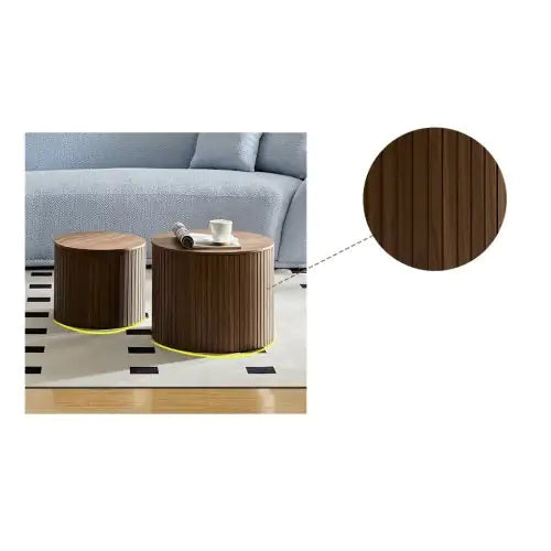 Round Nesting Coffee Table Set | Handcrafted MDF Design