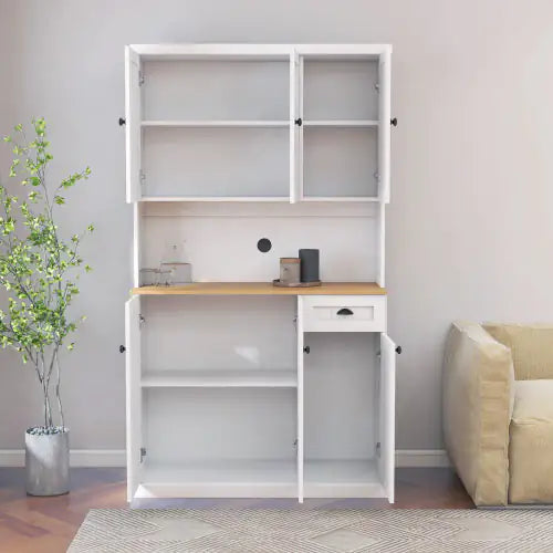 White Kitchen Storage Cabinet | Modern Freestanding Sideboard