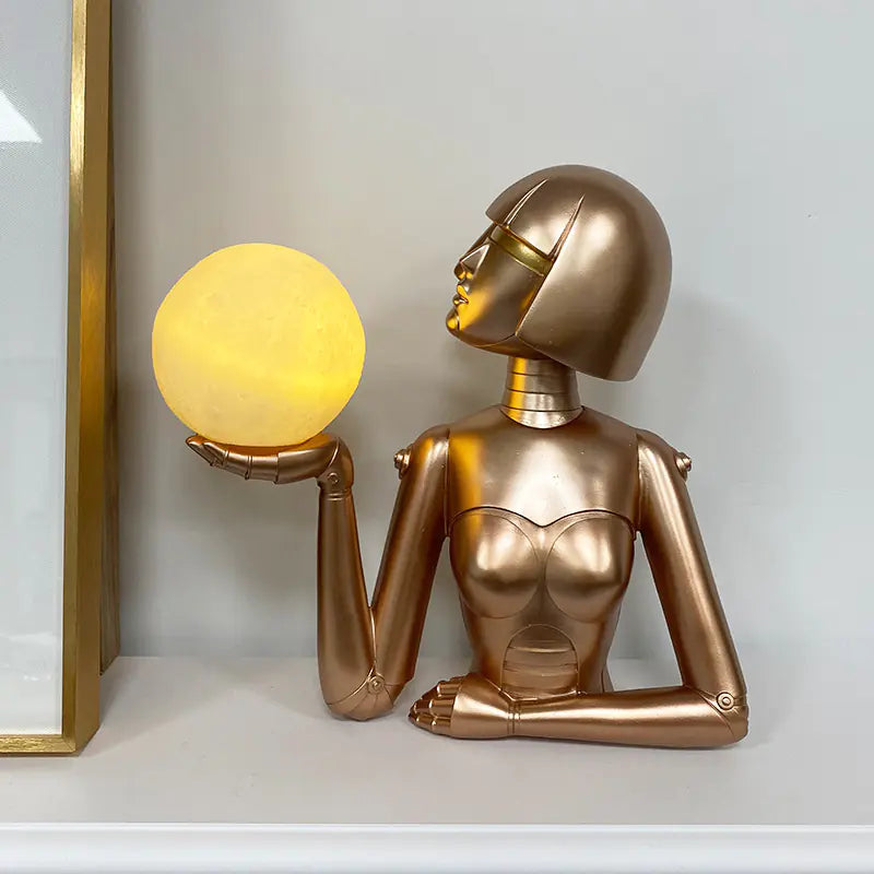 Abstract Mechanical Figure Desk Lamp – Artistic Industrial Lighting